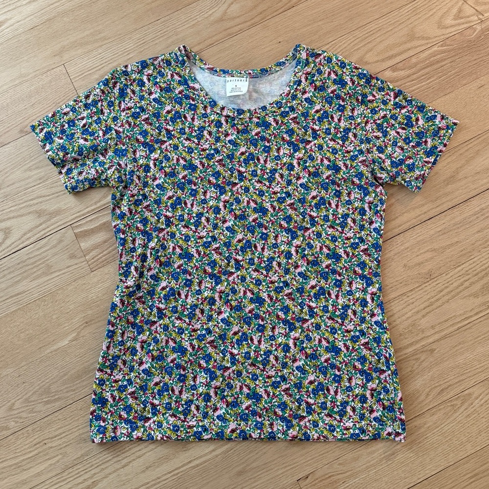 Vintage Partners Colorful Floral T-Shirt Made in USA Small